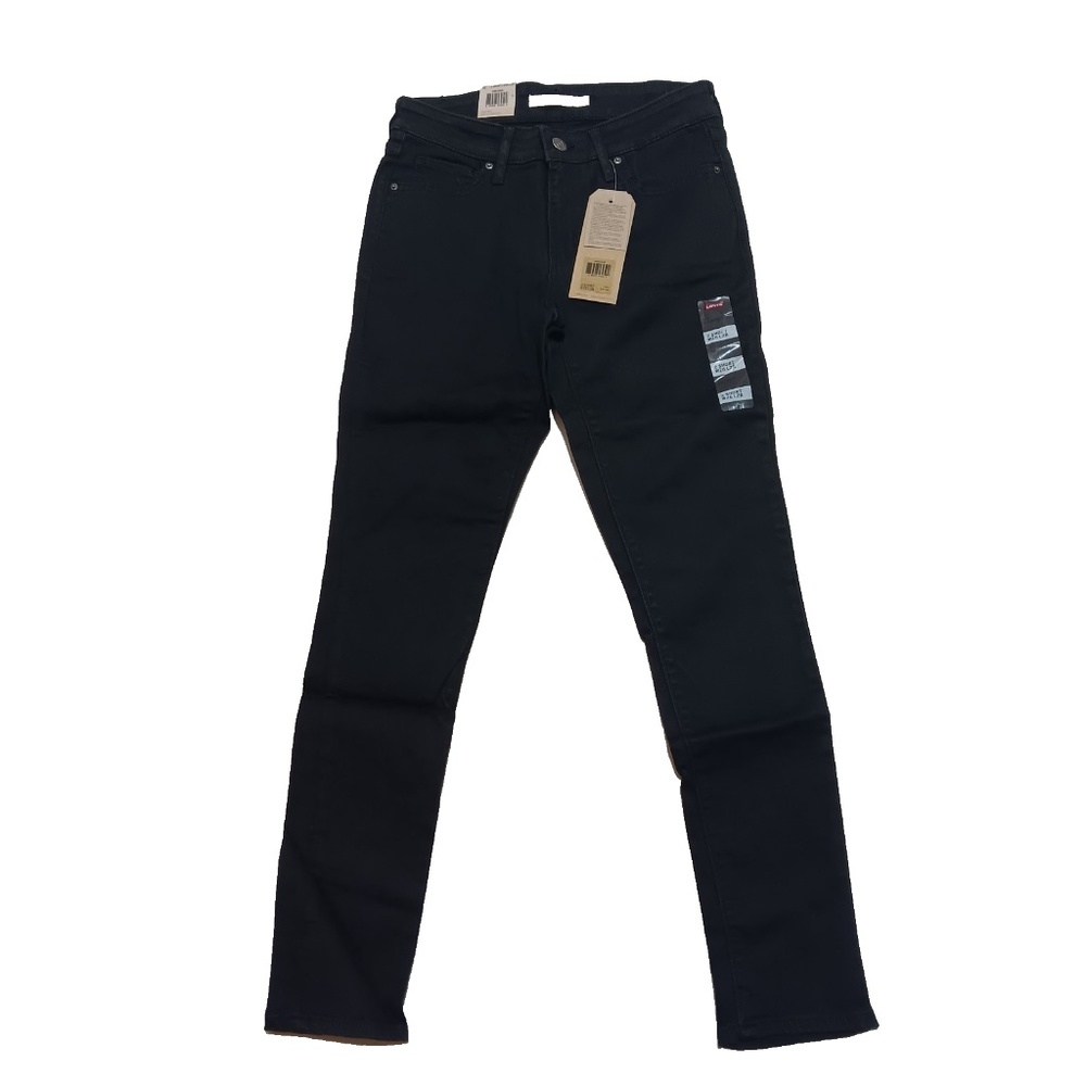 Levi's Women's 711 Skinny Jeans 8611350 - 2 Short - Soft Black Size 26x28 - Picture 2 of 7